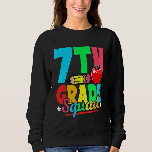 Sudadera 7th Grade Squad Cute Back To School First Day Of S (Anverso)