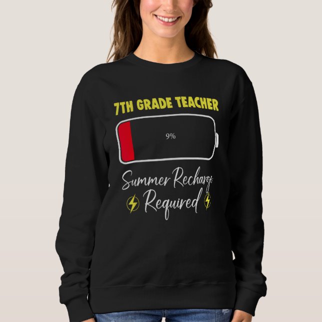 Sudadera 7th Grade Teacher Summer Recharge Required Last Da (Anverso)