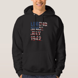 Sudadera 80.ª leyenda de cumpleaños desde julio de 1942 Ban