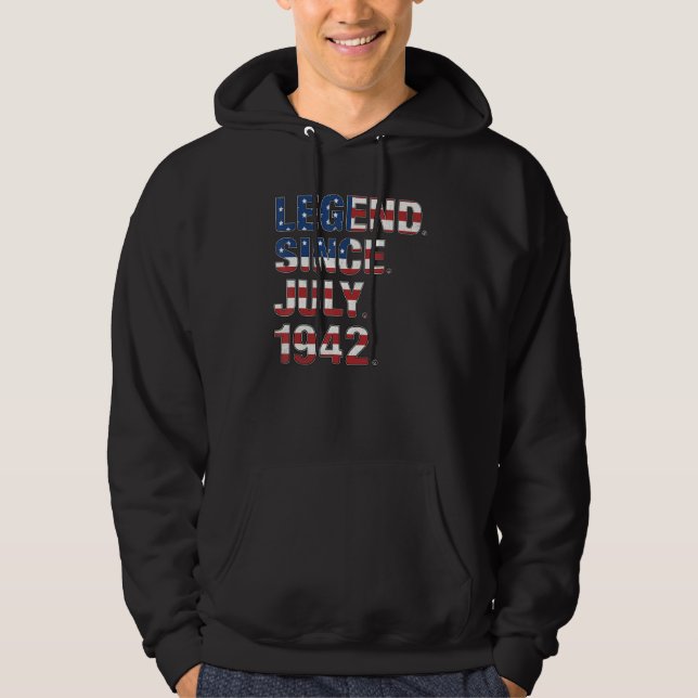 Sudadera 80.ª leyenda de cumpleaños desde julio de 1942 Ban (Anverso)