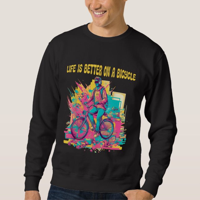 Sudadera 80s Retro Bike Vintage Inspired Cycling Art (Anverso)