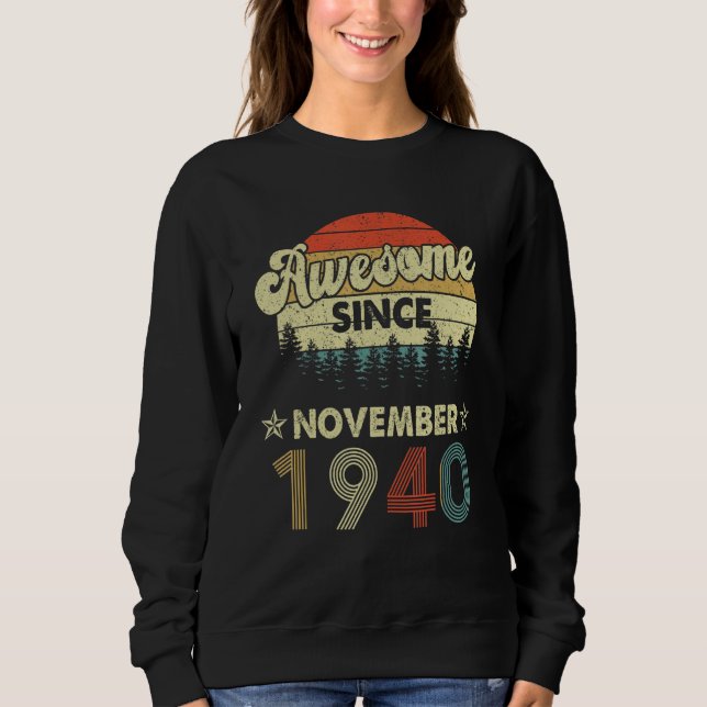 Sudadera 82.º cumpleaños increíble desde noviembre de 1940  (Anverso)