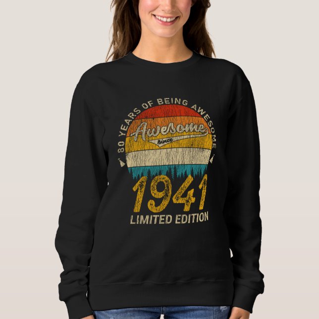 Sudadera 84 años de edad 1941 Regalo retro asombroso de 84  (Anverso)