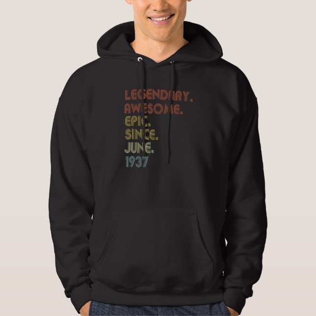 Sudadera 85 años asombroso desde junio de 1937 85º cumpleañ (Anverso)