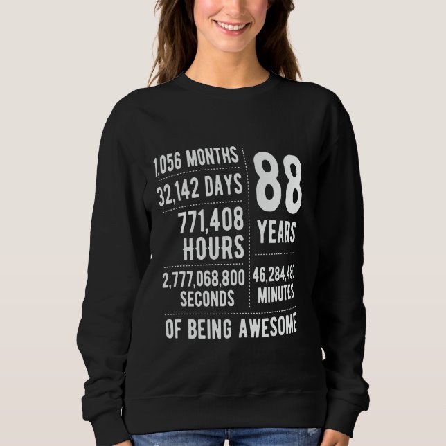 Sudadera 88.º cumpleaños de mujeres graciosas 88 años (Anverso)