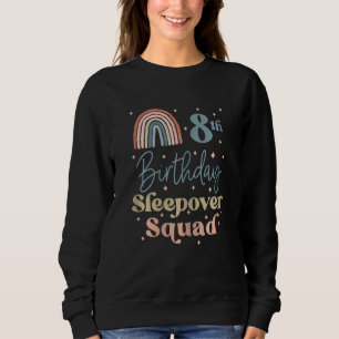 Sudadera 8.º cumpleaños Boho Rainbow Sleepover Squad Pajama