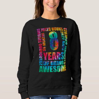 Sudadera 8.º cumpleaños Hippie Retro de 8 años