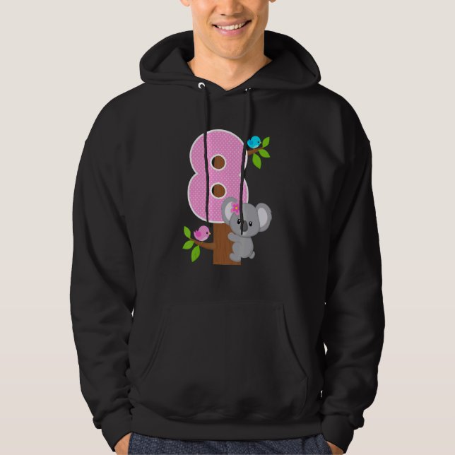 Sudadera 8.º cumpleaños Koala Oso 8.º cumpleaños Chica Koal (Anverso)
