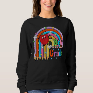 Sudadera 8.º Lápiz De Grado Arcoiris Cute Apple De Vuelta A