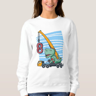Sudadera 8 years 8th Birthday Mobile Crane Dinosaur