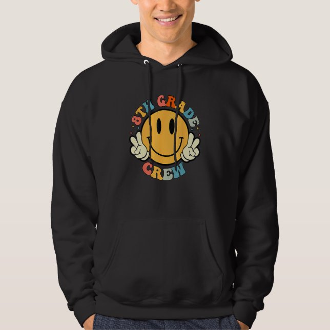Sudadera 8th Grade Crew Smile Face Groovy Student Back To S (Anverso)