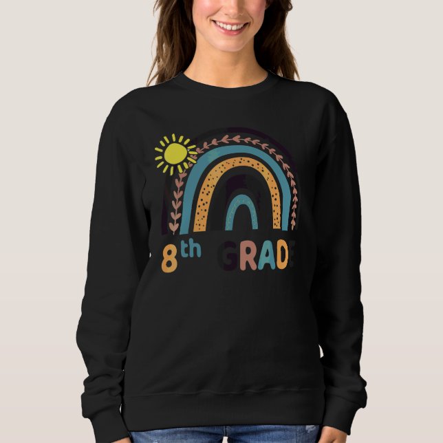Sudadera 8vo Grado Lindo Arcoíris De Regreso A La Escuela (Anverso)