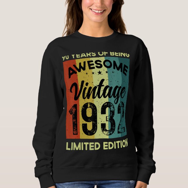 Sudadera 90 Años De Ser Una Vintage Increíble (Anverso)