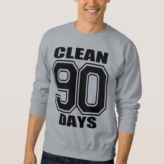 Sudadera 90 días limpian negro en gris (Anverso)