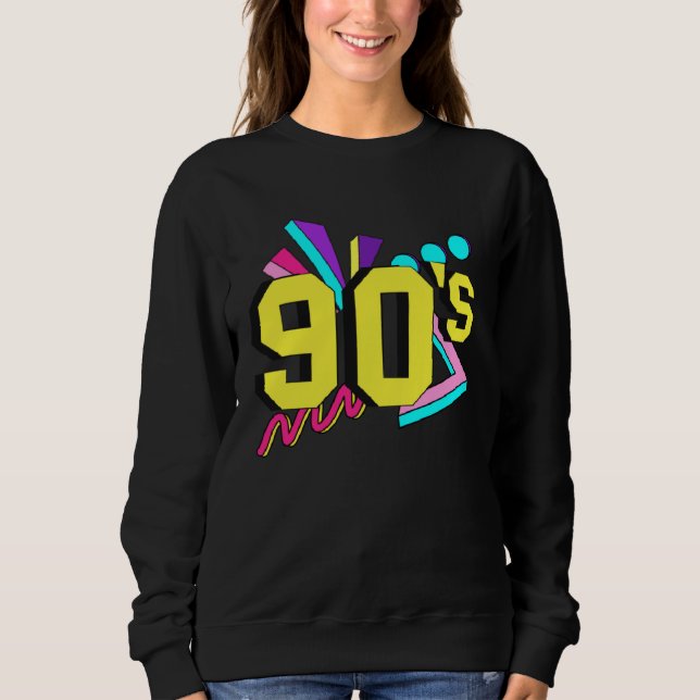 Sudadera 90s Costume Theme Party 90s Outfit Retro Party (Anverso)