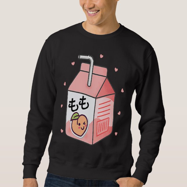Sudadera 90s Japanese Otaku Aesthetic Peach Juice Box Cute (Anverso)