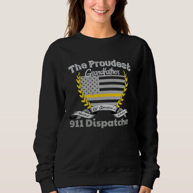 Sudadera 911 Dispatcher Apparel Proud Grandfather Thin Gold (Anverso)