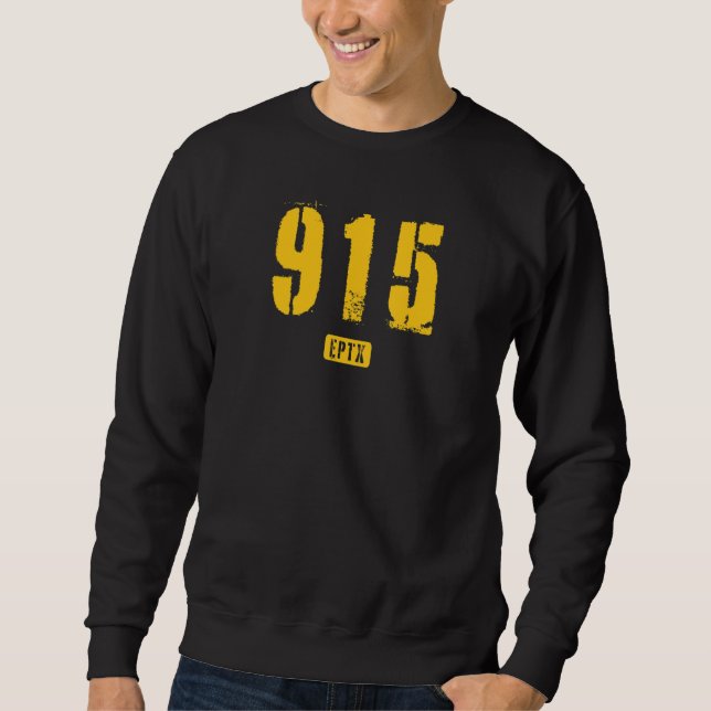 Sudadera 915 EPTX El Paso TX Diseño de plantilla áspera (Anverso)