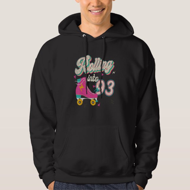 Sudadera 93.ª patineta de patinaje de cumpleaños en 93 años (Anverso)