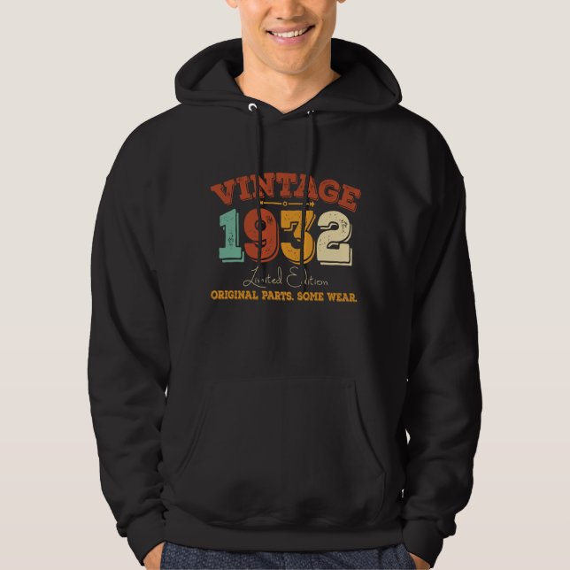 Sudadera 93 años de edad 1932 Regalo de cumpleaños 90 de la (Anverso)