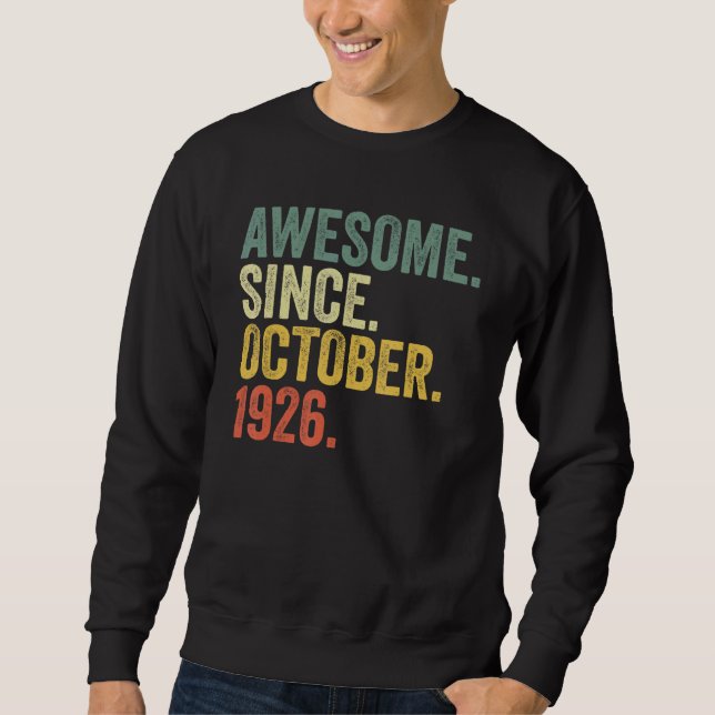 Sudadera 96º cumpleaños increíble desde octubre de 1926 96  (Anverso)