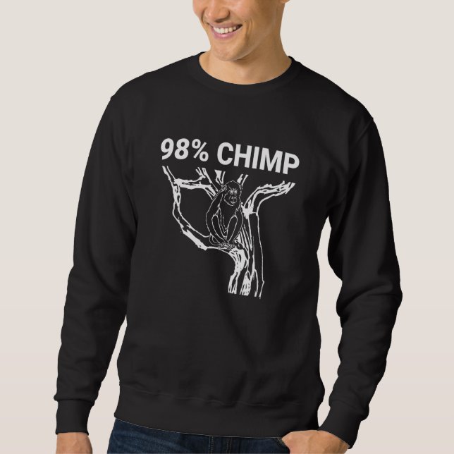 Sudadera 98 Chimp Inspiró a 98 Chimpancé Relacionado Con La (Anverso)