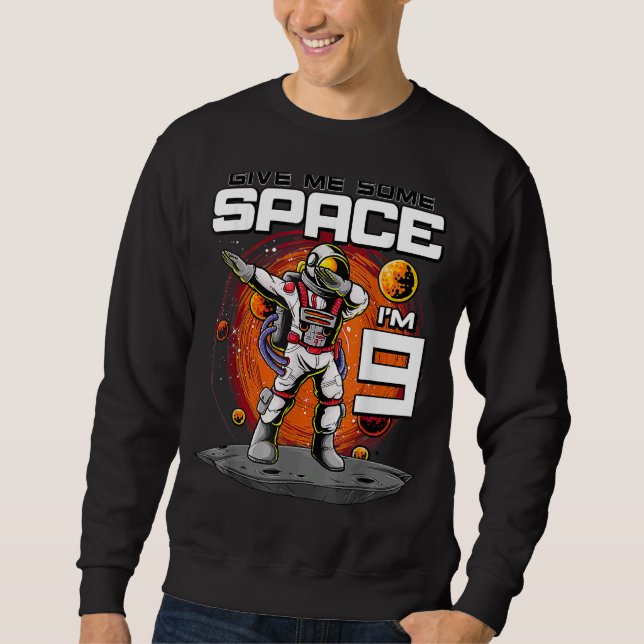 Sudadera 9.º astronauta de cumpleaños me da un poco de espa (Anverso)