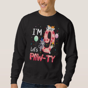 Sudadera 9.º Chica de cumpleaños Gato Gatito Gatito Gatito 