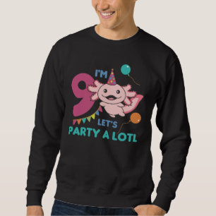 Sudadera 9.º cumpleaños Axolotl Axolotl De Nueve Años Cu