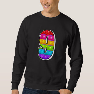 Sudadera 9 Capital más lindo Número 9 Alfabeto Funny Poppin