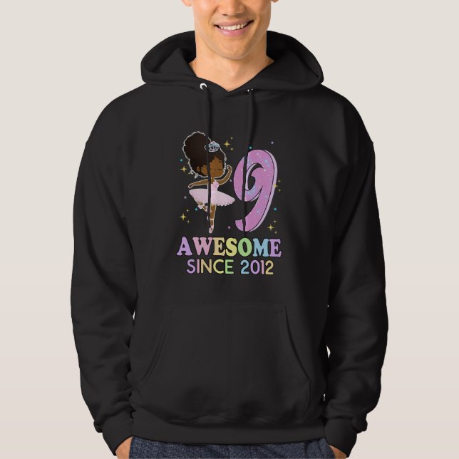 Sudadera 9th Bday Awesome Since 2012 Melanin Pride African  (Anverso)