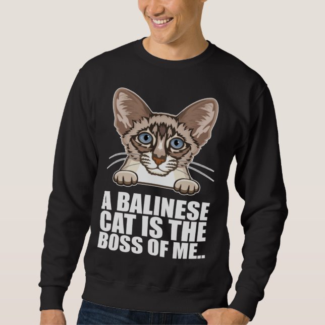 Sudadera A balinese cat is the boss of me (Anverso)