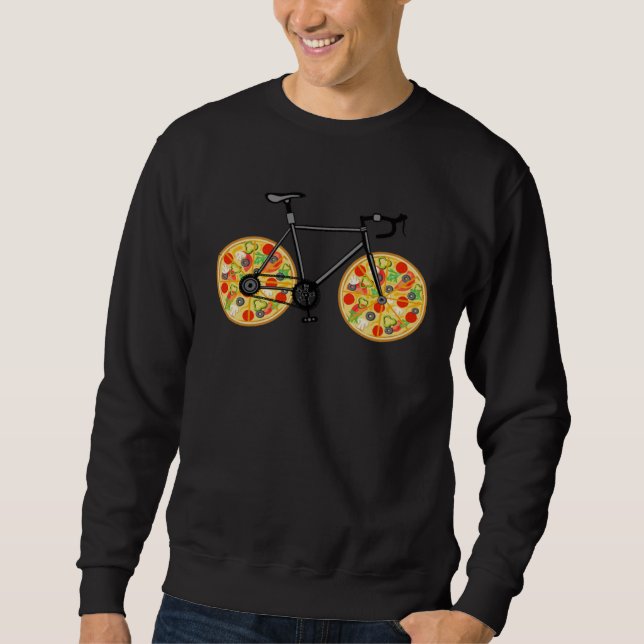 Sudadera A bicycle with pizza shaped wheels  Bicycle pizza (Anverso)