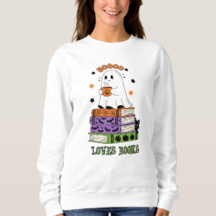 Sudadera A Boo Le Encantan Los Libros El Fantasma Leyendo A