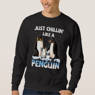 Sudadera A Chillin le Gusta Un Pingüino Gracioso Bi De Mar