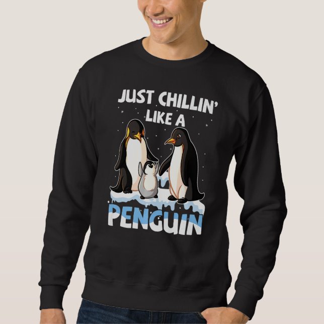 Sudadera A Chillin le Gusta Un Pingüino Gracioso Bi De Mar  (Anverso)