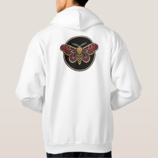 Sudadera A circular gothic emblem featuring a large moth wi