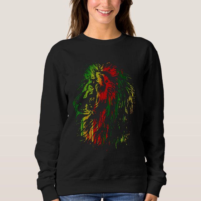 Sudadera A cool lion in Rasta colors (Anverso)