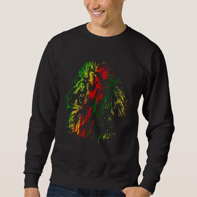 Sudadera A cool lion in Rasta colors (Anverso)