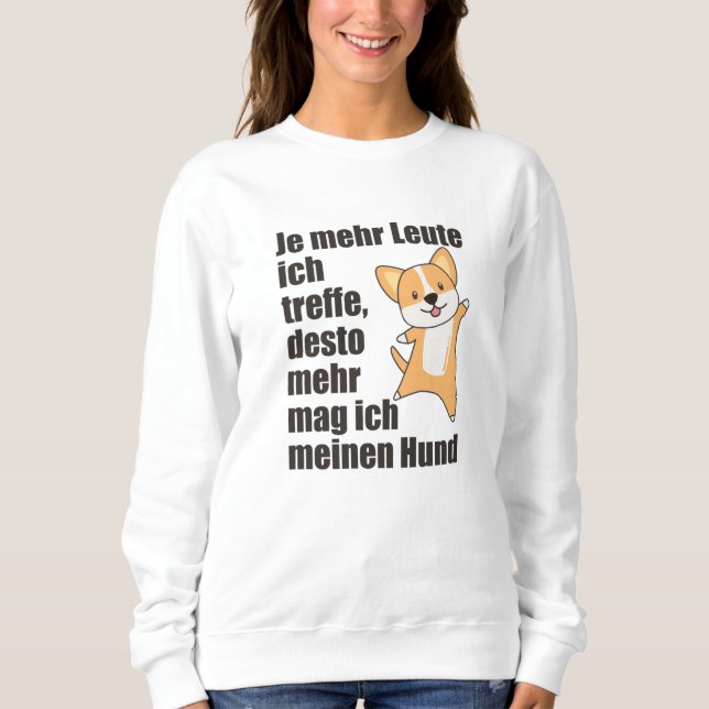 Sudadera A Corgi Perro no le gusta la gente, perros lindos (Anverso)
