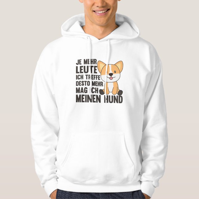 Sudadera A Corgi Perro no le gusta la gente, perros lindos (Anverso)
