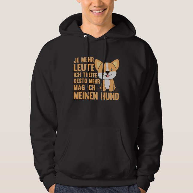 Sudadera A Corgi Perro no le gusta la gente, perros lindos (Anverso)