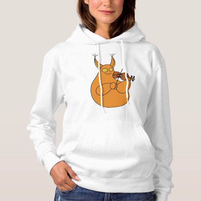 Sudadera A cute orange musical monster playing the violin  (Anverso)