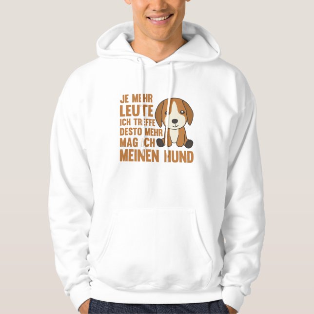 Sudadera A Dog Beagle no le gusta la gente, perros callejer (Anverso)