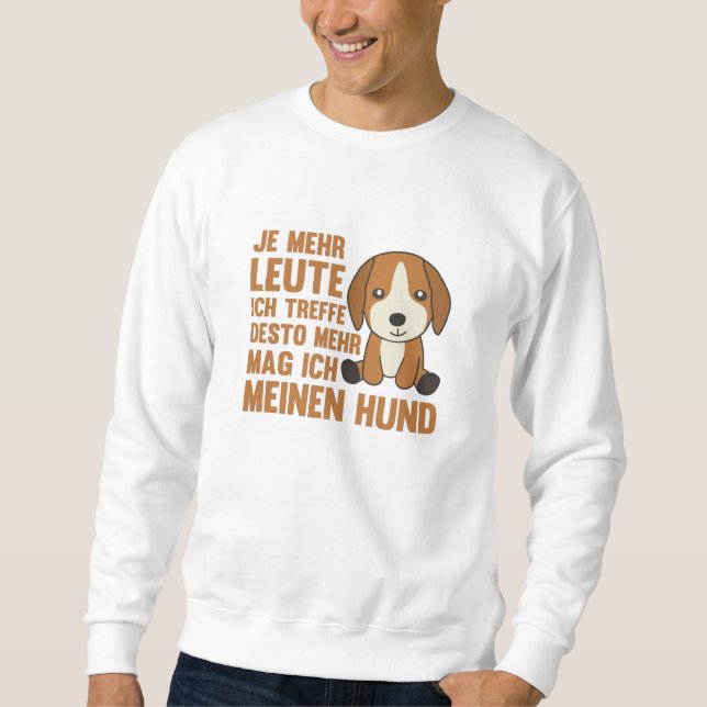 Sudadera A Dog Beagle no le gusta la gente, perros callejer (Anverso)