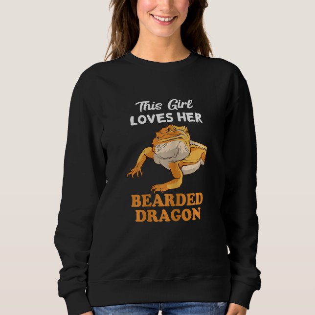 Sudadera A Esta Chica Le Encanta El Reptile De Lizard Drago (Anverso)