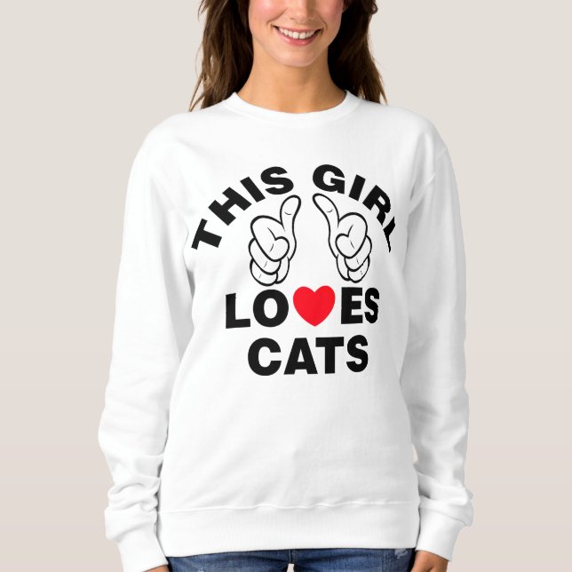 Sudadera A este Chica le encantan los gatos (Anverso)