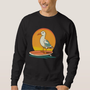 Sudadera A Funny Beach Seagull le gusta navegar por Surfboa