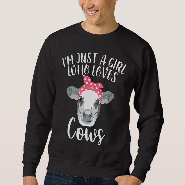 Sudadera A Girl Loves Cows Cow for Women (Anverso)