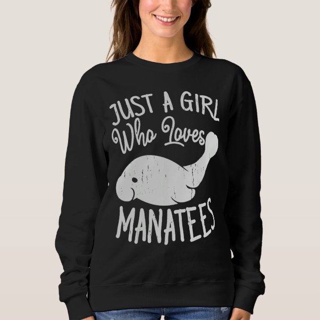 Sudadera A Girl Who Love Sea Ocean Cow Manatees  Girls (Anverso)